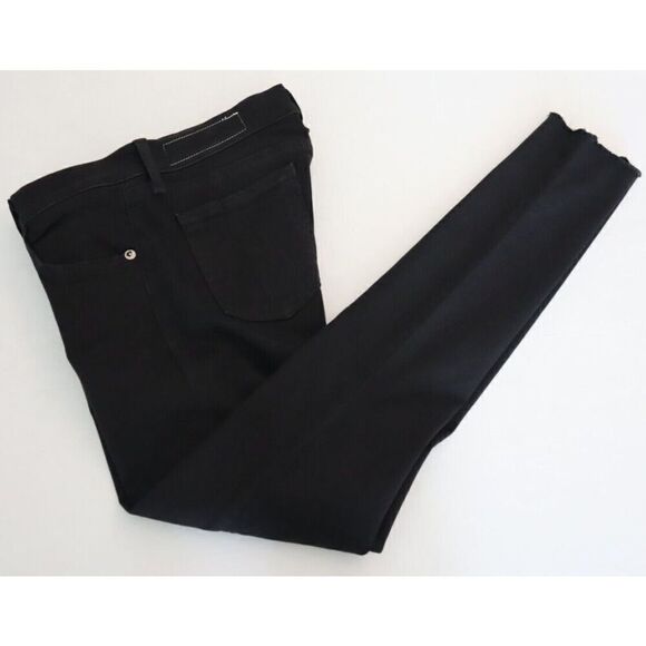 Rag & Bone Women's Sz 27 Black Raw Hem Mid-Rise Ankle Skinny Denim Jeans - Picture 9 of 11